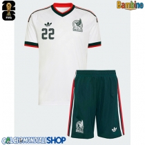 Maglie da calcio Messico Hirving Lozano #22 Seconda Maglia Bambino Mondiali 2026  Manica Corta (+ Pantaloni corti)